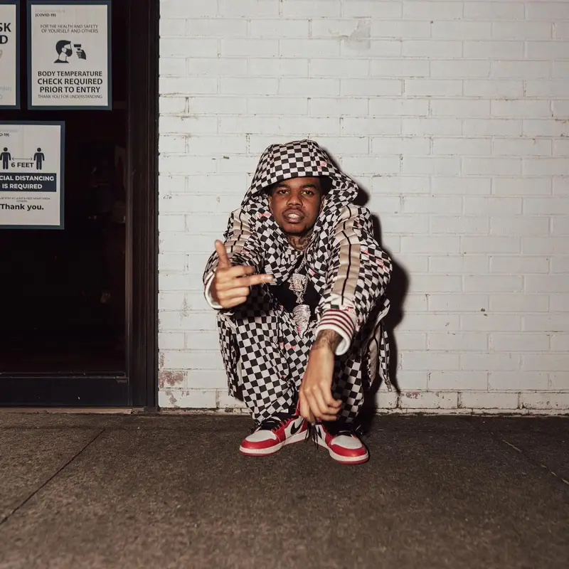 Lil Poppa outfit in Palm Angels and Nike, 2023