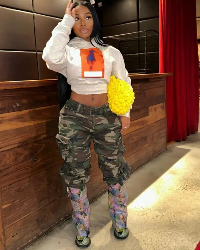 Jayda Wayda outfit in Heron Preston and Bottega Veneta, 2023
