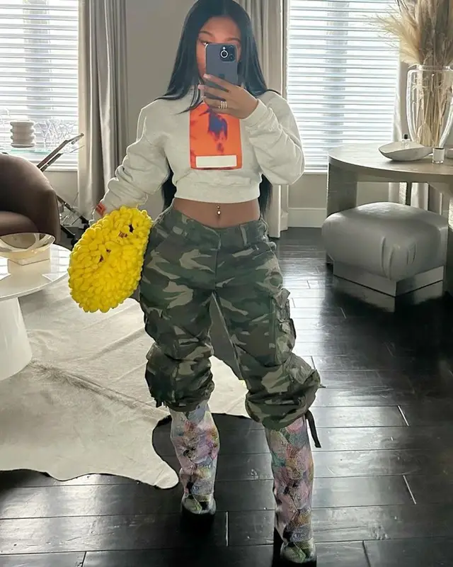Jayda Wayda outfit in Heron Preston and Bottega Veneta, 2023