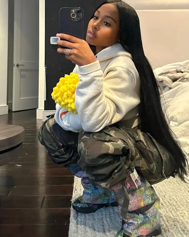 Jayda Wayda outfit in Heron Preston and Bottega Veneta, 2023