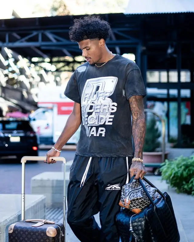 Jalen Green outfit in Who Decides War, Louis Vuitton, and Goyard, 2023
