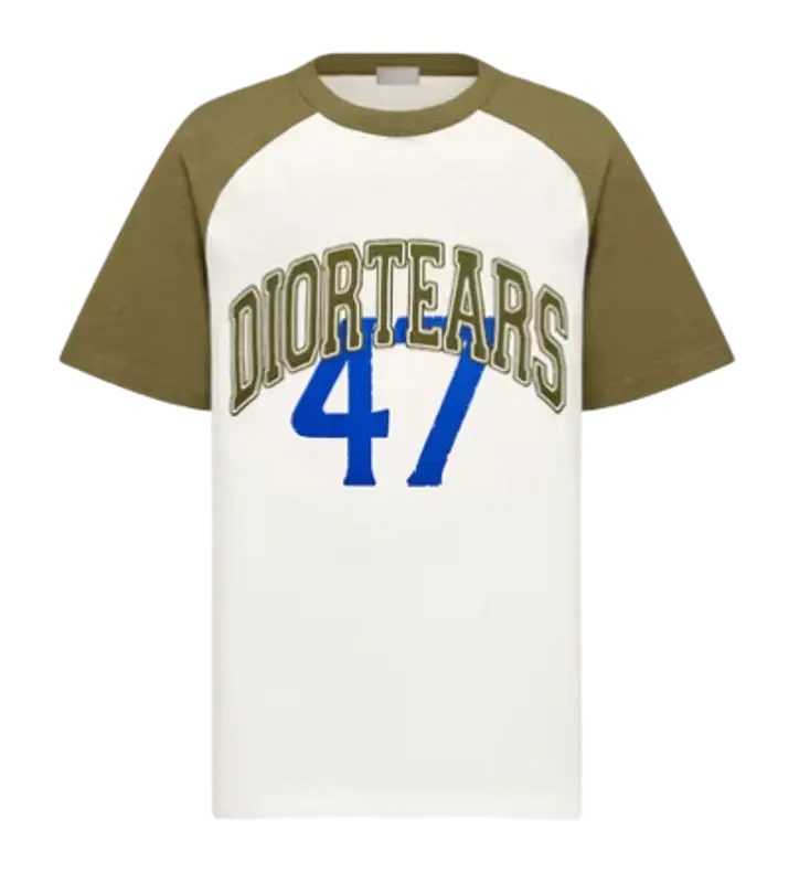 Dior White and Green Slub Cotton Jersey T-Shirt $2050