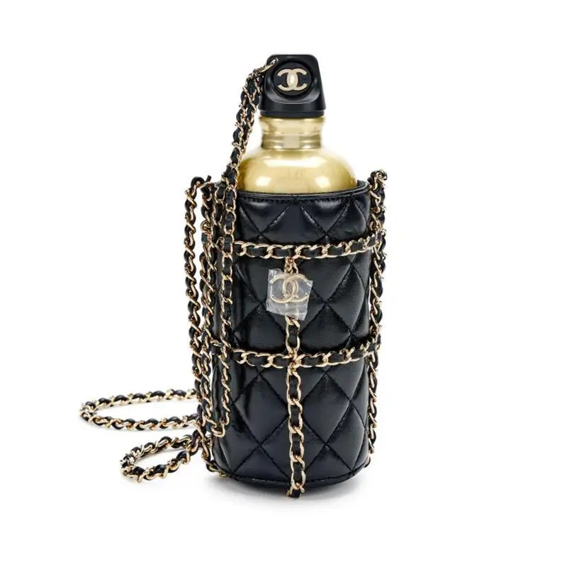 Chanel Black Quilted Lambskin CC Water Bottle Bag $4400