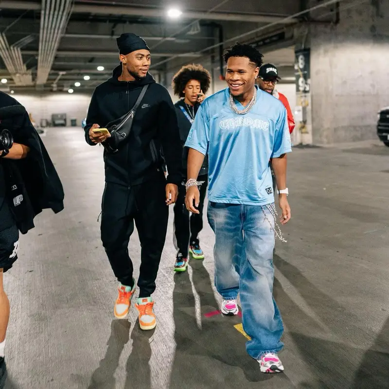 Devin Haney outfit in Chrome Hearts and Balenciaga, 2023