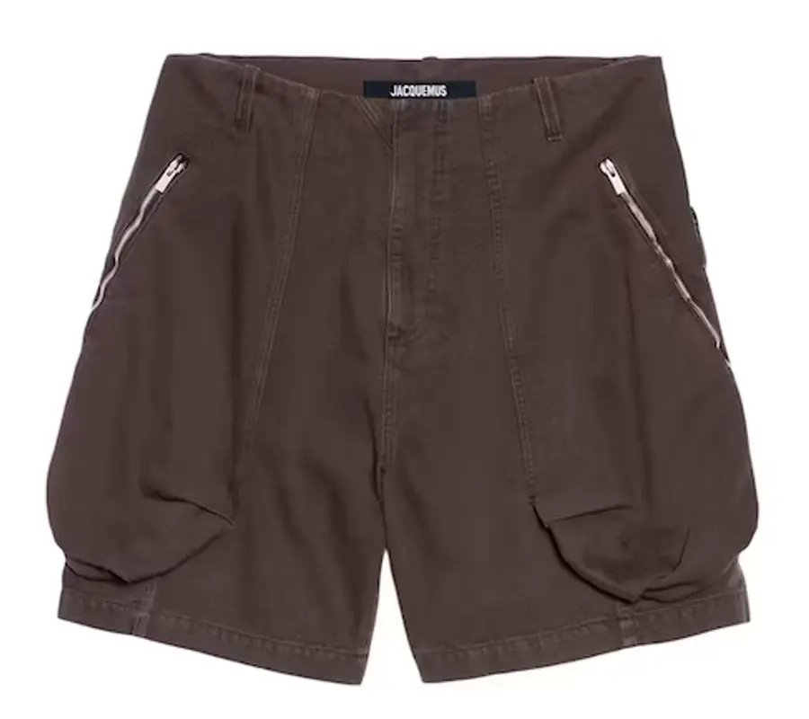 Jacquemus Dark Brown Cargo Croissant Shorts $640