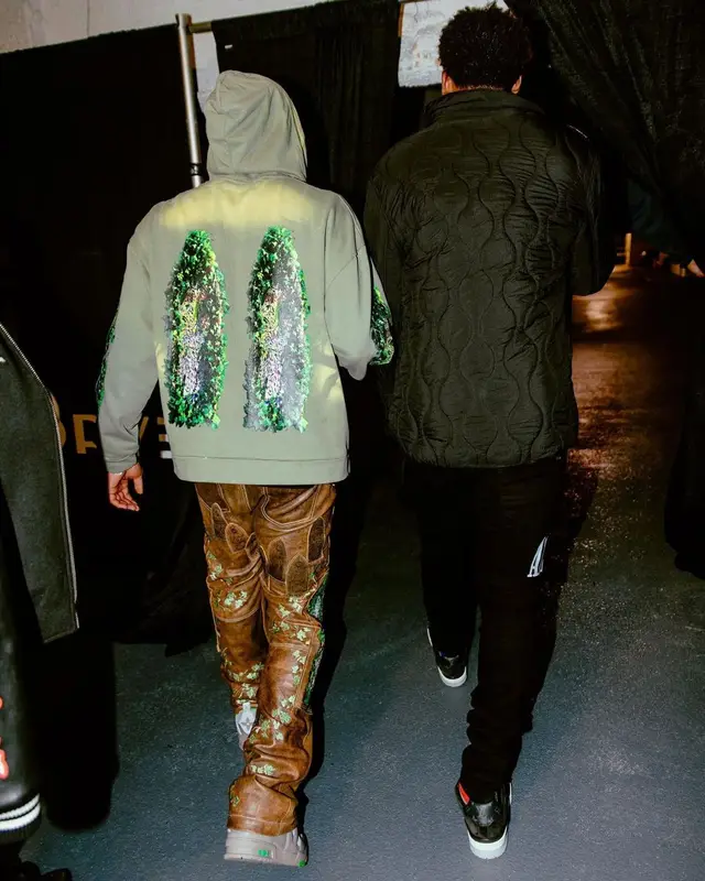 Justin Jefferson outfit in Who Decides War and Louis Vuitton, 2023