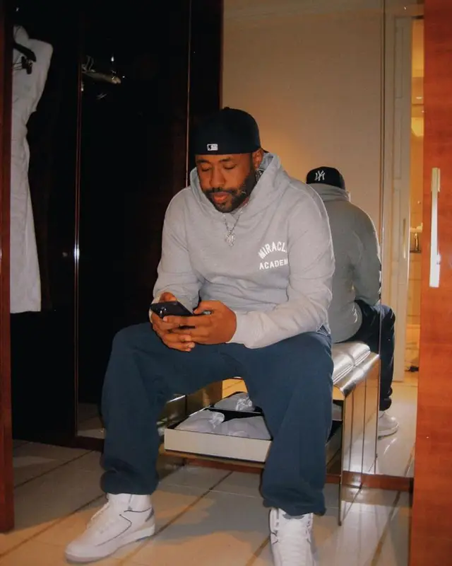 Mike Will Made-It outfit in Sporty And Rich, Nike, and New Era, 2023