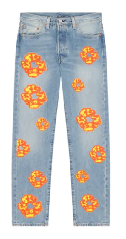 Denim Tears Indigo Wreath Print Jeans $400
