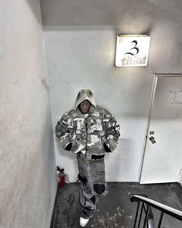 Bloody Osiris outfit in Raf Simons, Nike, and ERL, 2023