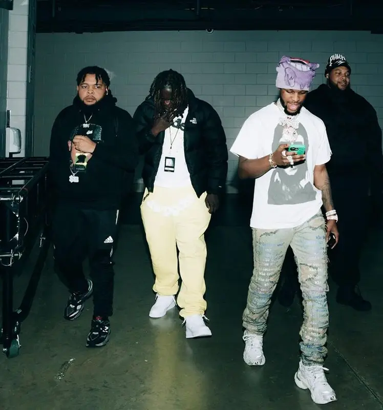 Toosii outfit in Bape, Who Decides War, and Balenciaga, 2023
