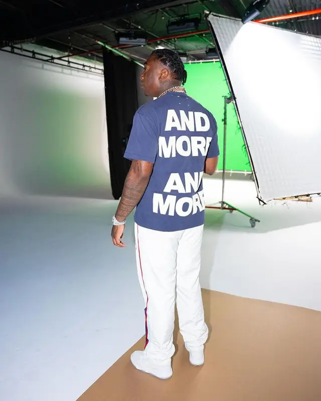 Fredo Bang outfit in Better With Age, Casablanca, and Amiri, 2023