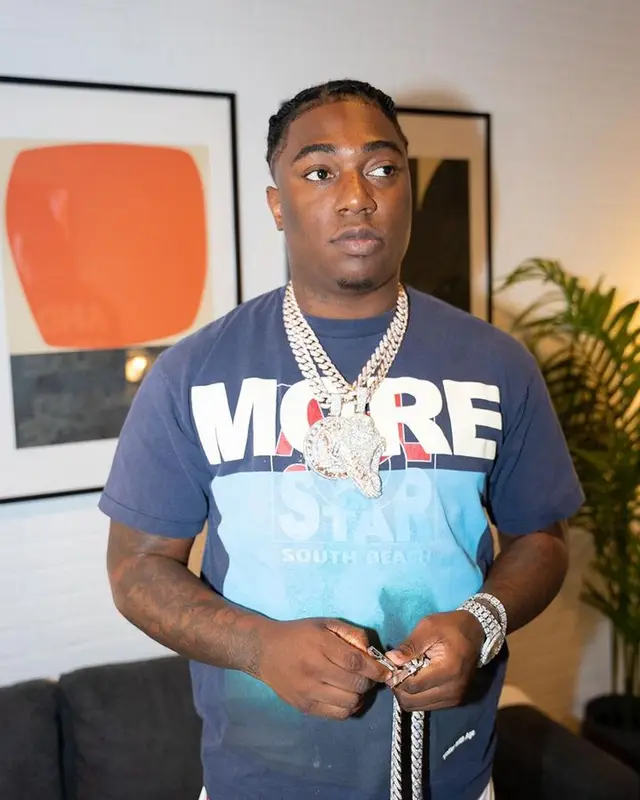 Fredo Bang outfit in Better With Age, Casablanca, and Amiri, 2023