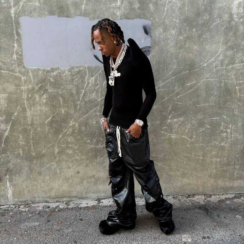 Rich The Kid outfit in Rick Owens and Audemars Piguet, 2023