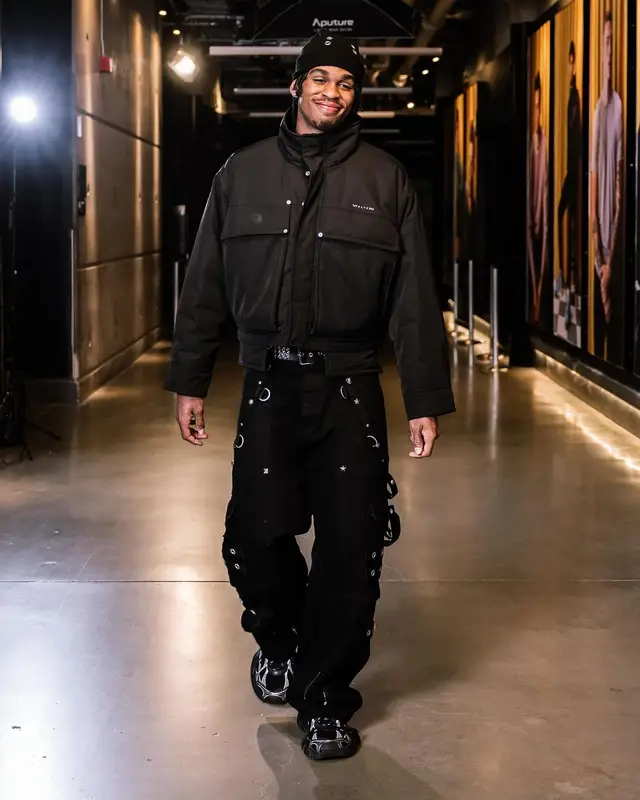 Joshua Christopher outfit in 1017 Alyx 9SM, Balenciaga, and Rick Owens, 2023