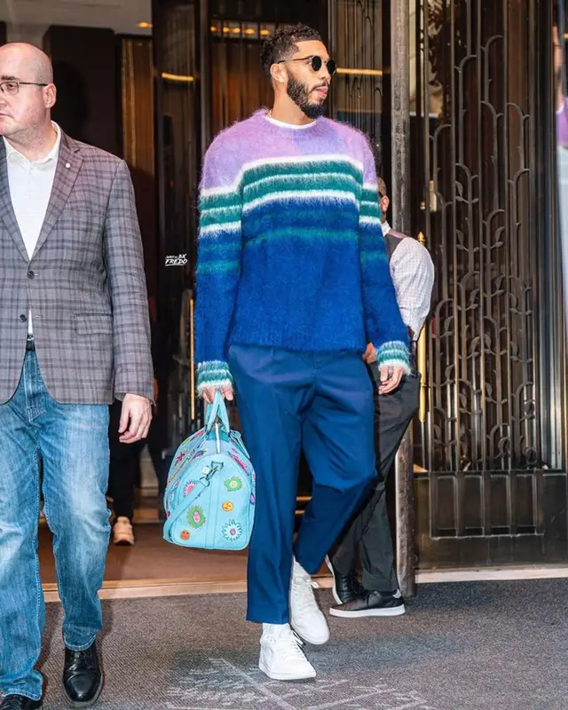 Jayson Tatum outfit in Marni, Gucci, and Louis Vuitton, 2023