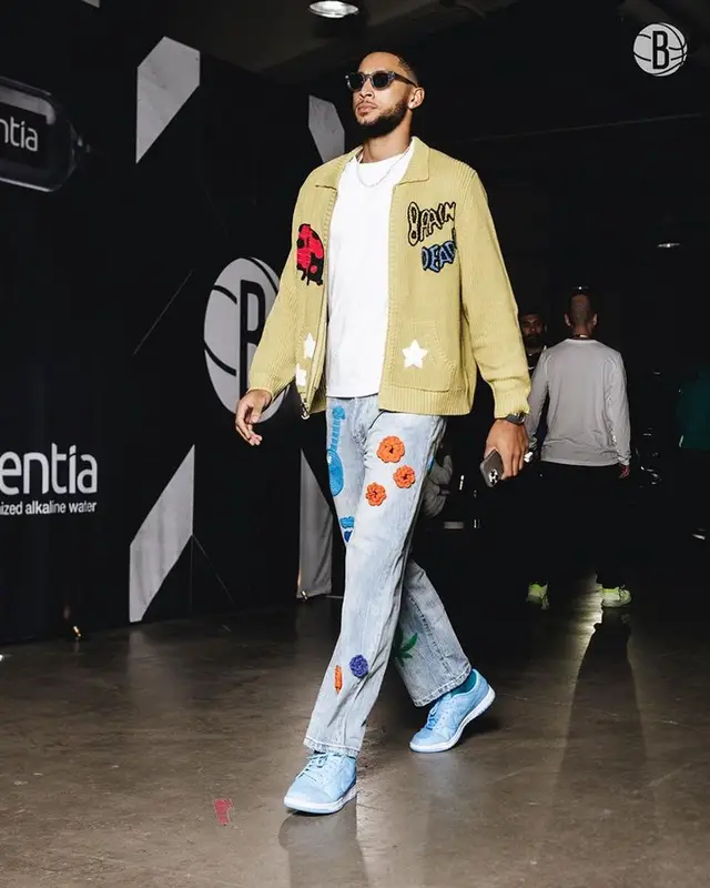 Ben Simmons outfit in Brain Dead, Nahmias, and Nike, 2023
