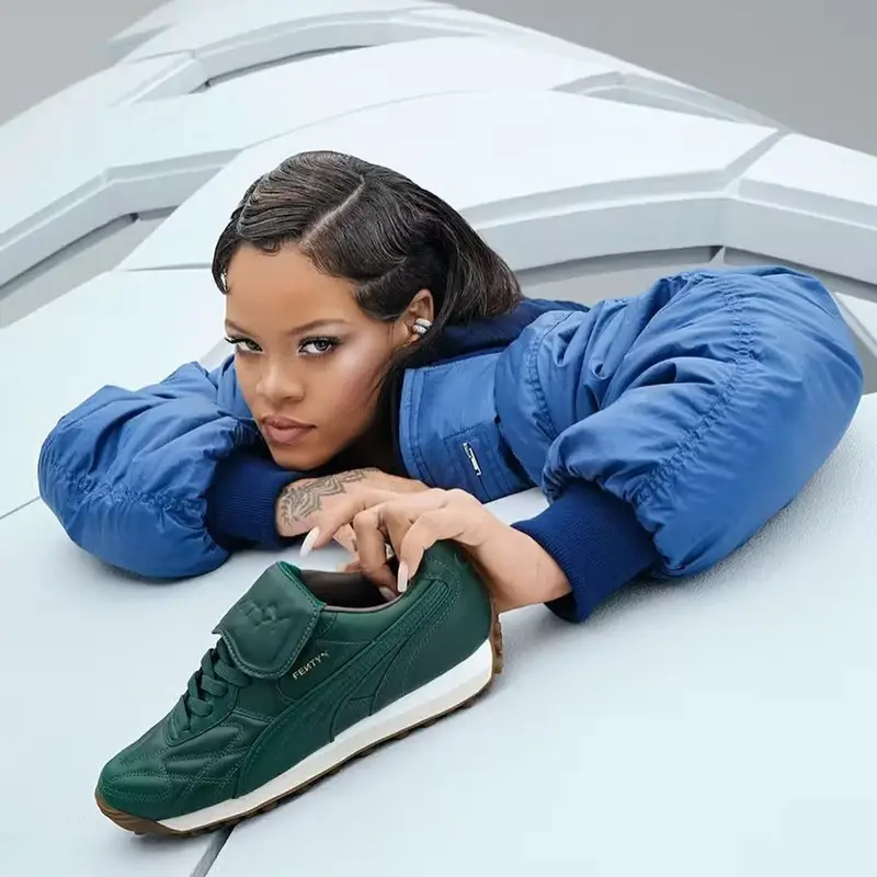 Rihanna outfit in Isabel Marant, Balenciaga, and Puma, 2023