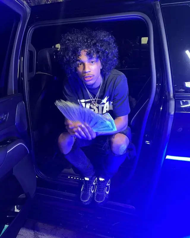 Jay Cinco outfit in Hellstar, Purple Brand, and Dior, 2023
