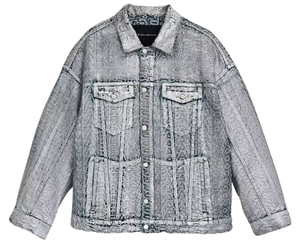 Marc Jacobs Silver-Foiled Monogram Trucker Jacket $650