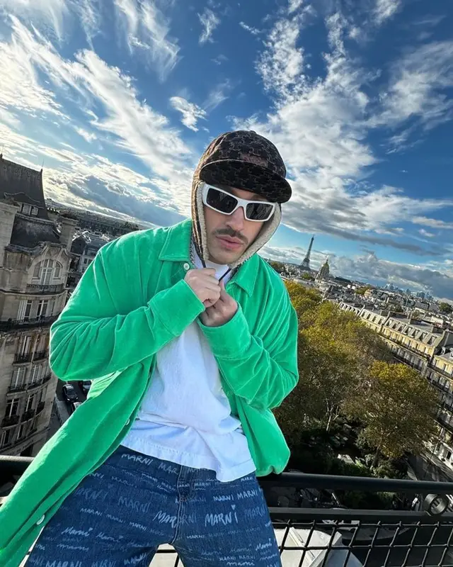 Feid outfit in Marni, Oakley, and Celine, 2023