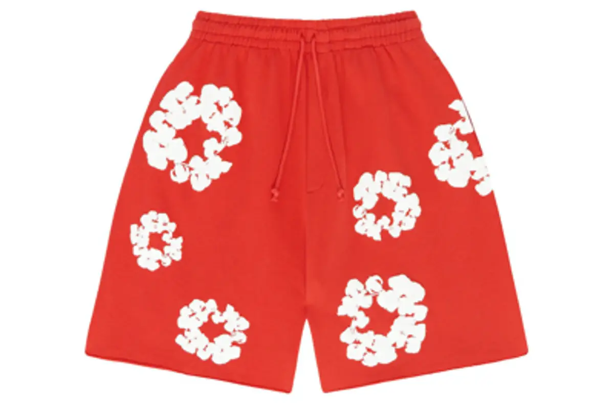 Denim Tears  The Cotton Wreath Shorts Red $200