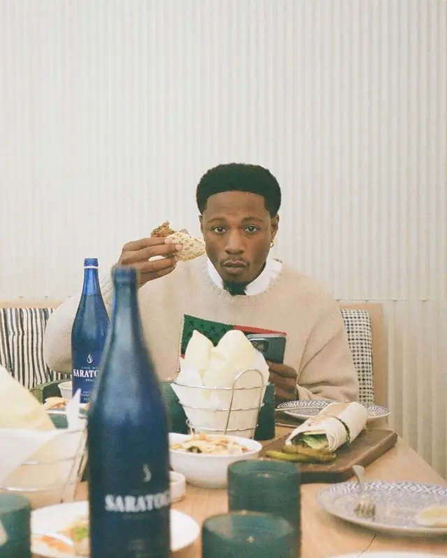 Joey Badass outfit in Denim Tears and Maison Margiela, 2023