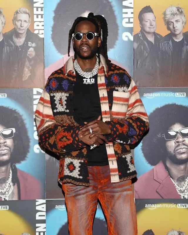 2 Chainz outfit in Cout De La Liberte, Balenciaga, and Matsuda, 2023
