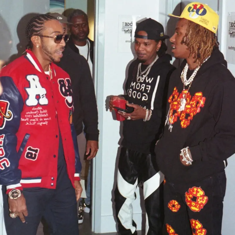 Rich The Kid outfit in Denim Tears, New Era, and Offset Merch, 2023