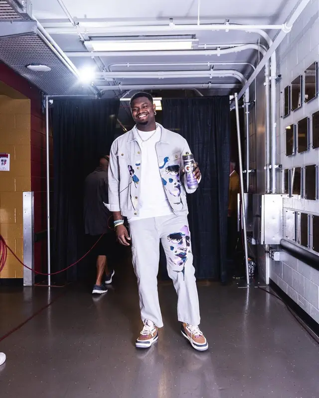 Zion Williamson outfit in KidSuper and Jordan, 2023