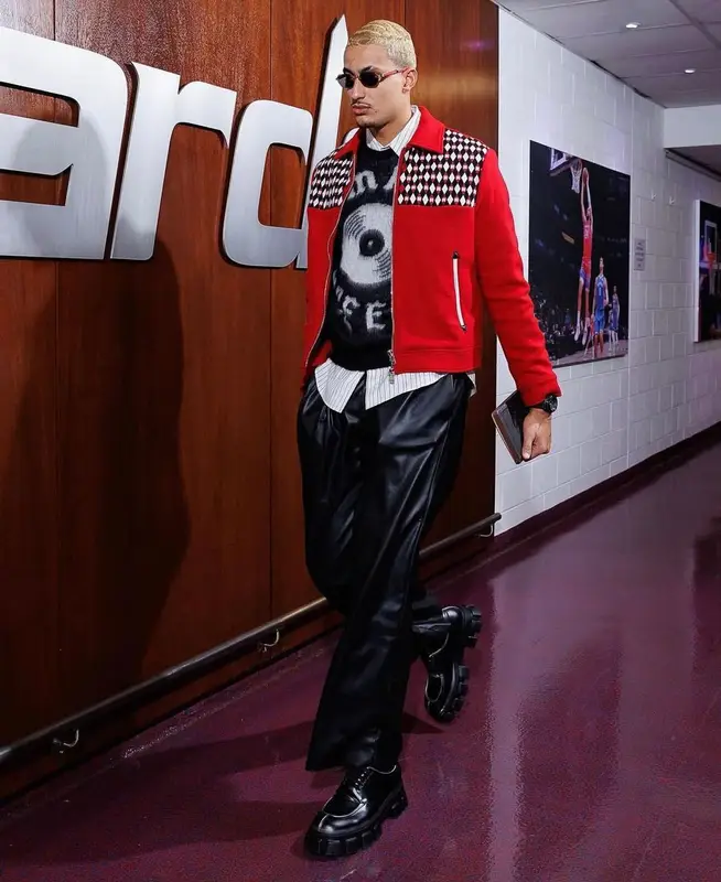 Kyle Kuzma outfit in Amiri, Prada, and Cartier, 2023