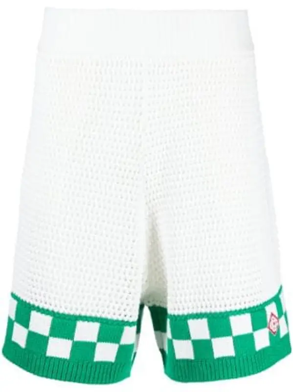 Casablanca White Cotton Crochet Shorts $333