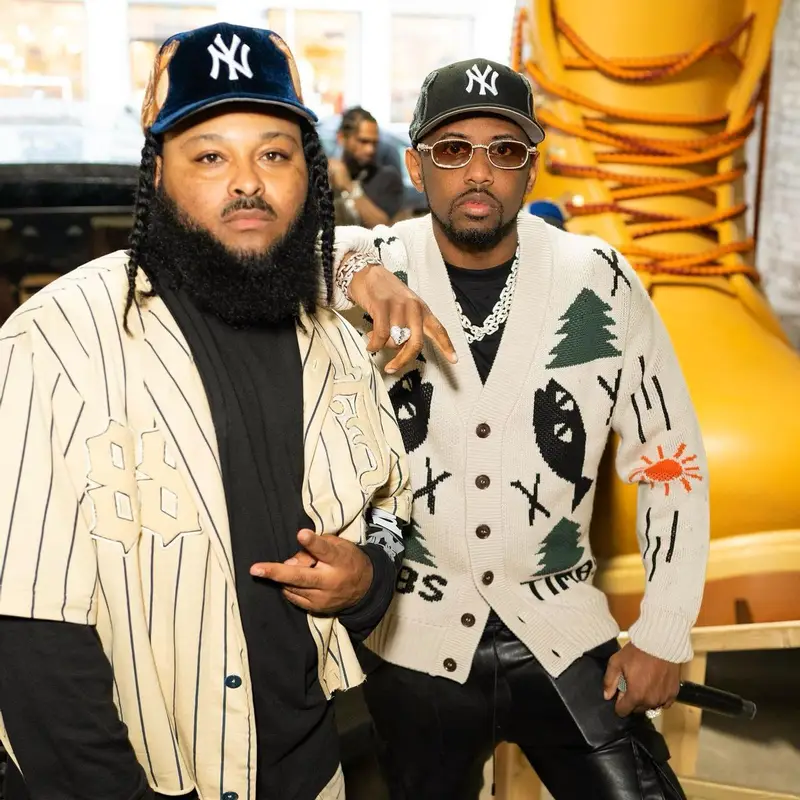 Fabolous outfit in Timberland, Rta, and Nina Chanel Abney, 2023