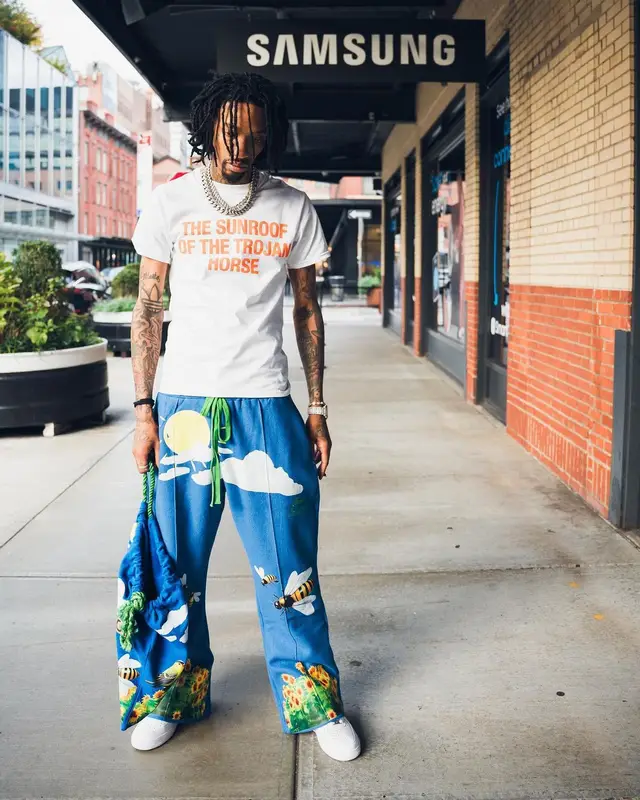 Sonny Digital outfit in Virgil Abloh, KeemStudios, and Nike, 2023