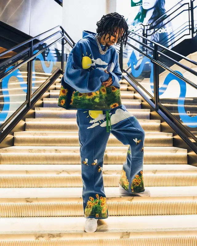 Sonny Digital outfit in Virgil Abloh, KeemStudios, and Nike, 2023