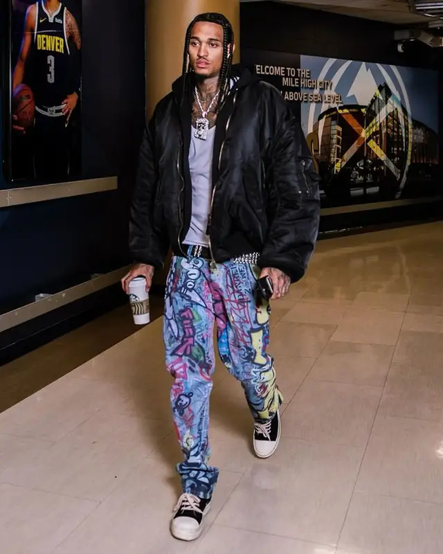 Jordan Clarkson outfit in Balenciaga, Vetements, and Rick Owens, 2023