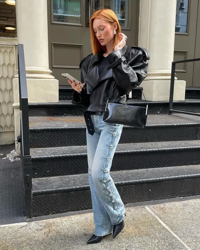 Meredith Duxbury outfit in Saint Laurent and Khaite, 2023