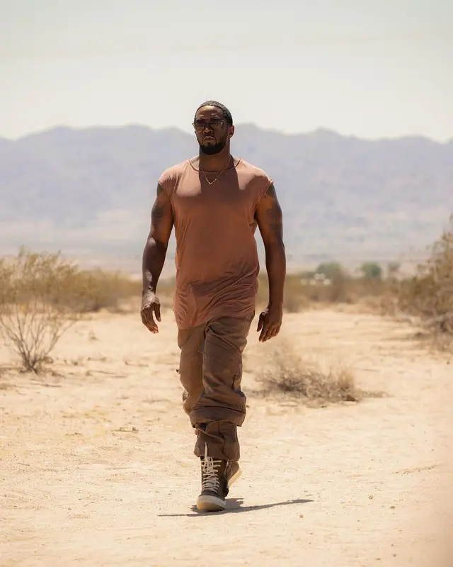 Diddy outfit in Saint Laurent, Rick Owens, and Prada, 2023