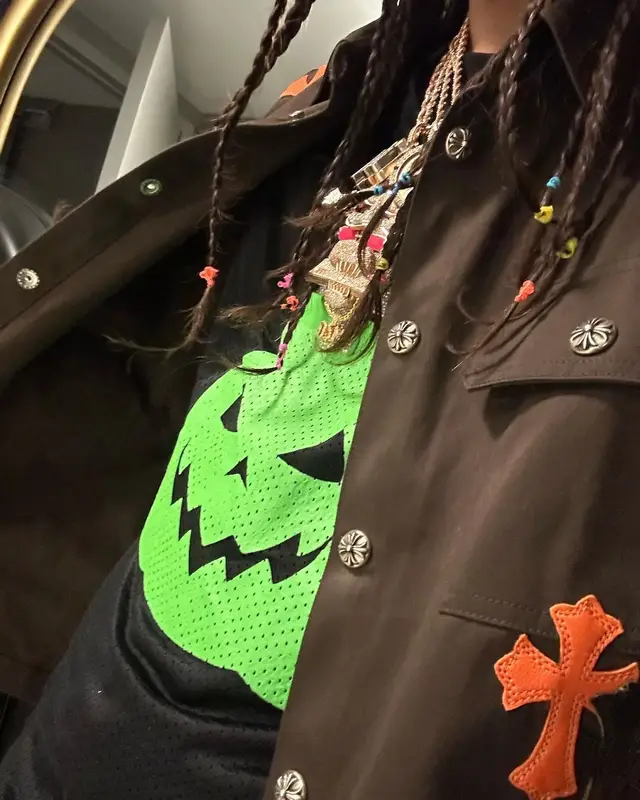 BabyTron outfit in Chrome Hearts, Pale, and Marni, 2023