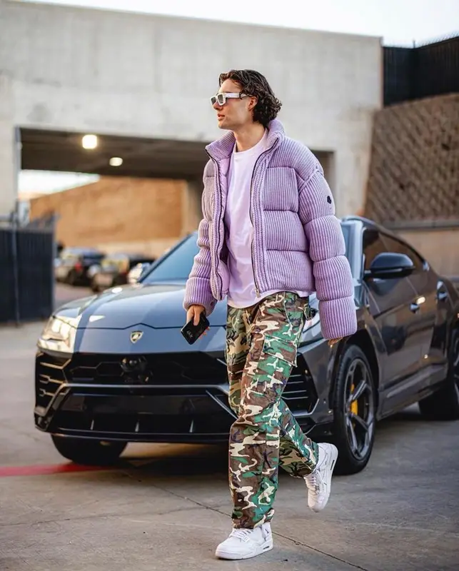 Josh Giddey outfit in Moncler, Louis Vuitton, and Alyx, 2023