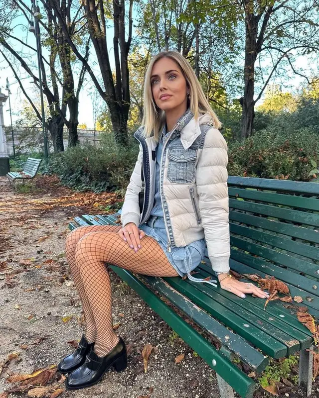 Chiara Ferragni outfit in Moorer, Miu Miu, and Prada, 2023