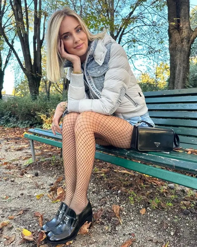 Chiara Ferragni outfit in Moorer, Miu Miu, and Prada, 2023