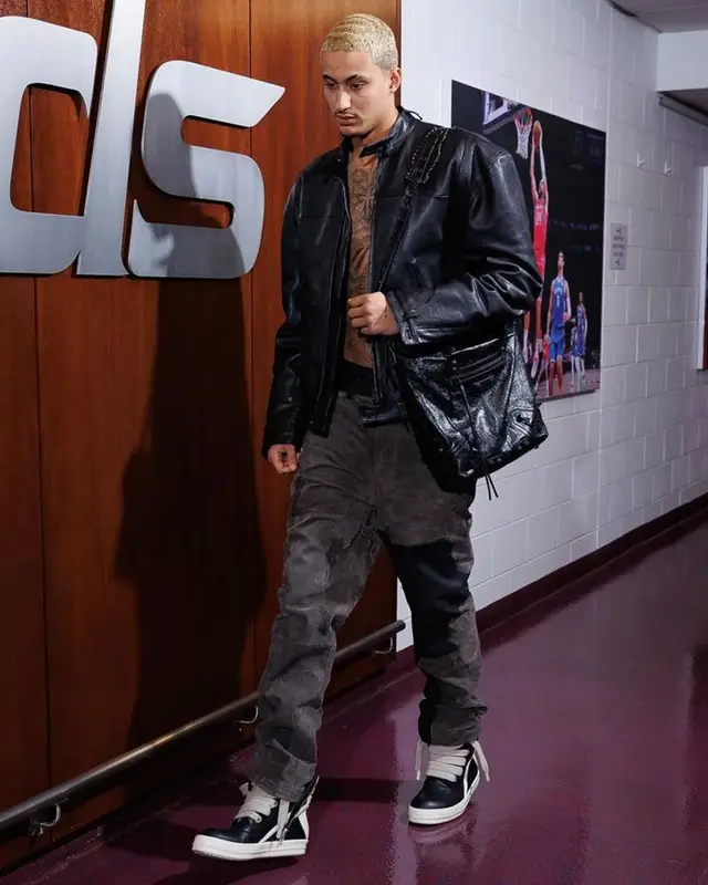 Kyle Kuzma outfit in Balenciaga, Who Decides War, and Rick Owens, 2023