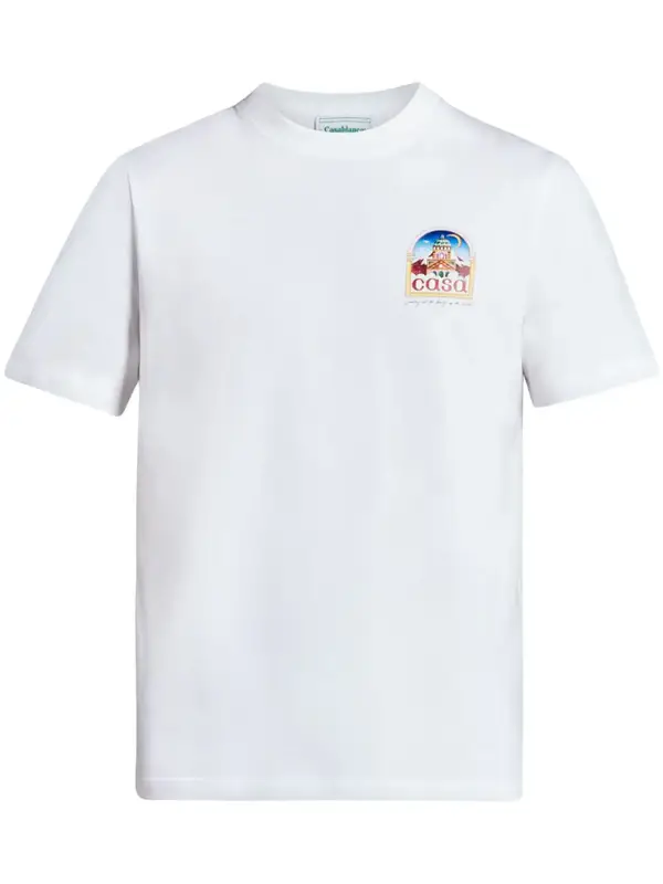 Casablanca White Logo-print Organic Cotton T-shirt $225
