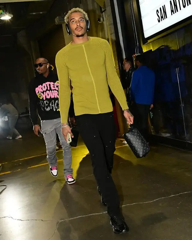 Jeremy Juliusz Sochan outfit in Rick Owens, Heliot Emil, and Prada, 2023
