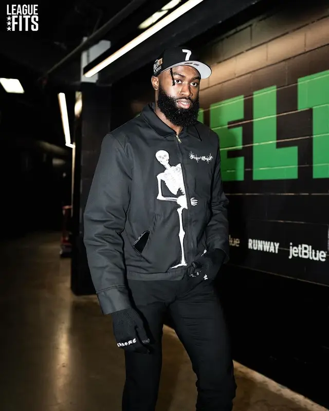Jaylen Brown outfit in Funeral Apparel , 2023