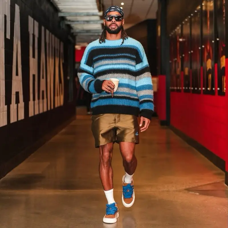 Patty Mills outfit in Frame, Vivienne Westwood, and Dior, 2023