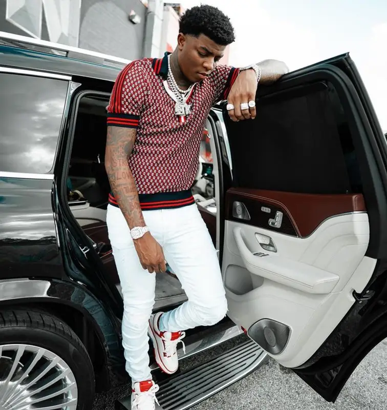 Yungeen Ace outfit in Balmain and Amiri, 2023