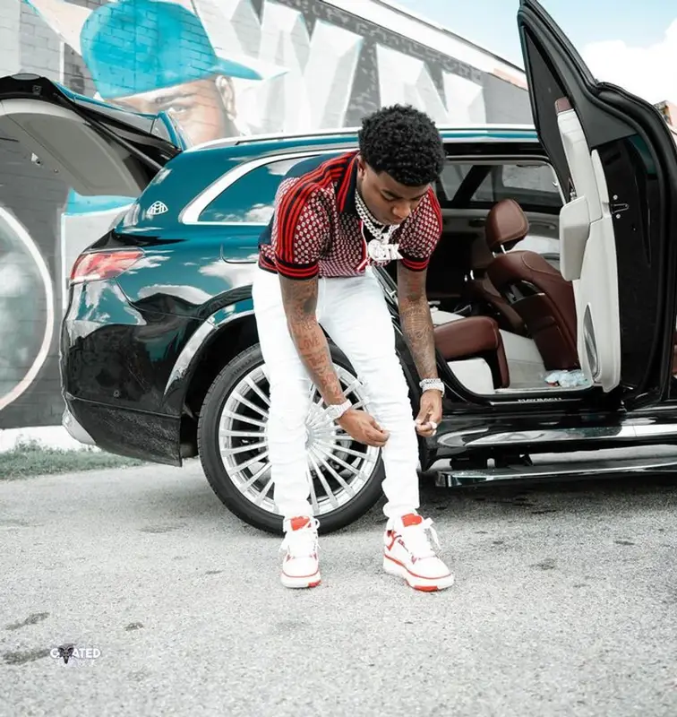 Yungeen Ace outfit in Balmain and Amiri, 2023