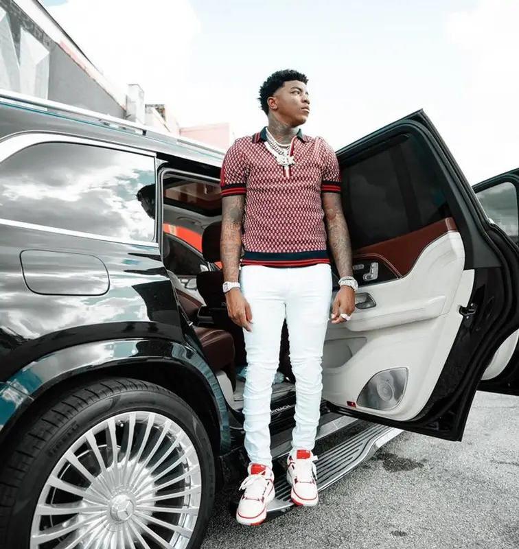 Yungeen Ace outfit in Balmain and Amiri, 2023