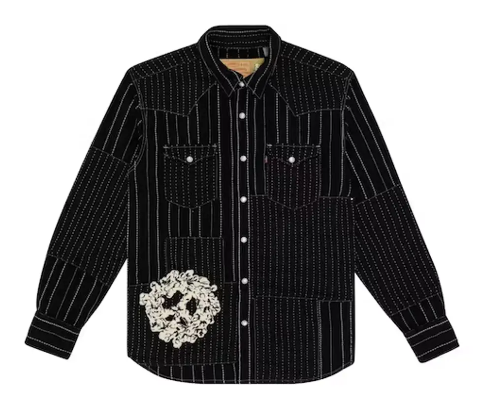 Denim Tears Black Peace Patchwork Western Button Up  $210